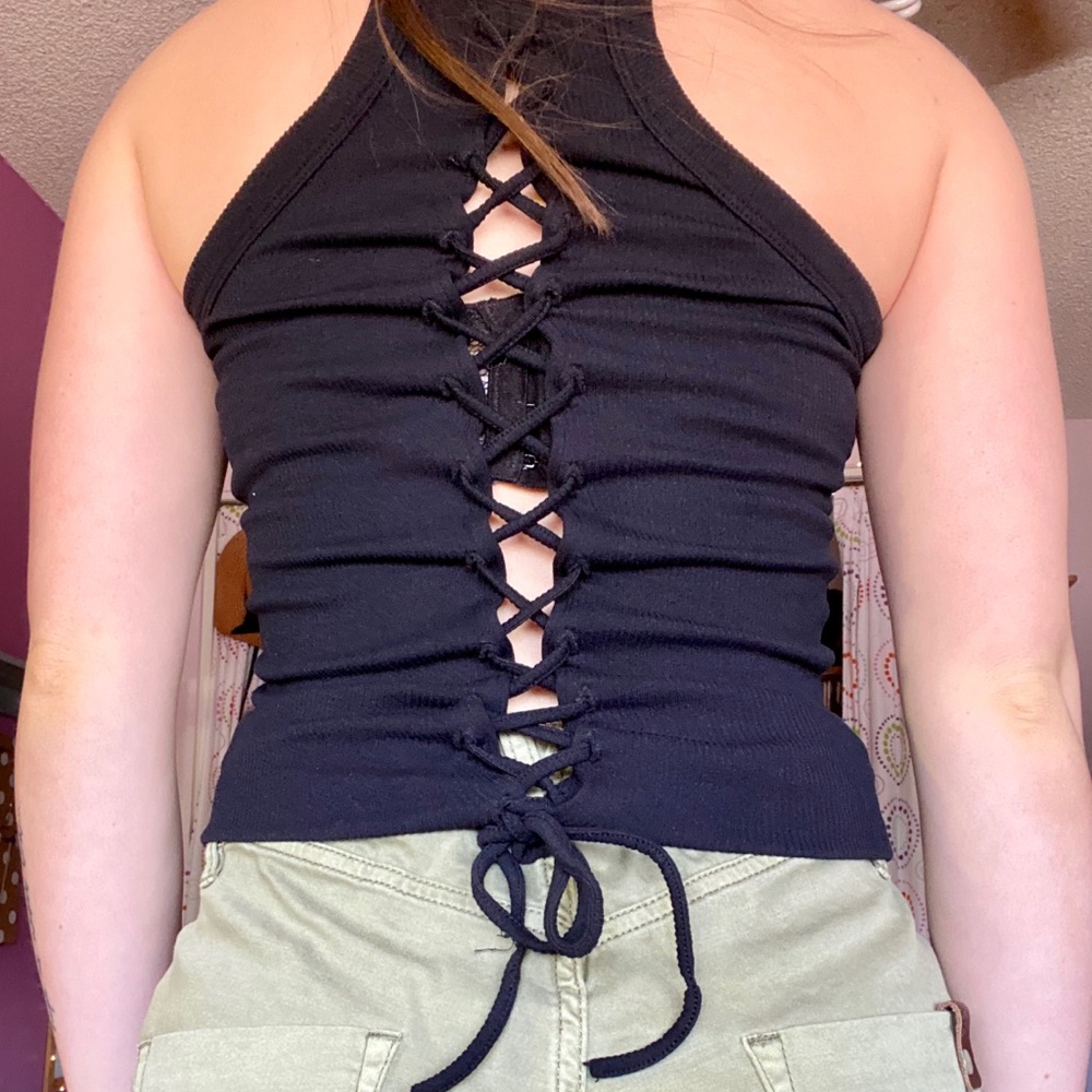 🌚BLACK HALTER TOP🌚